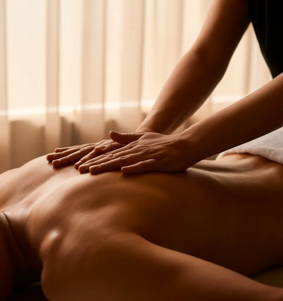 Professional couples massage therapy session with synchronized treatments in Boardman Ohio