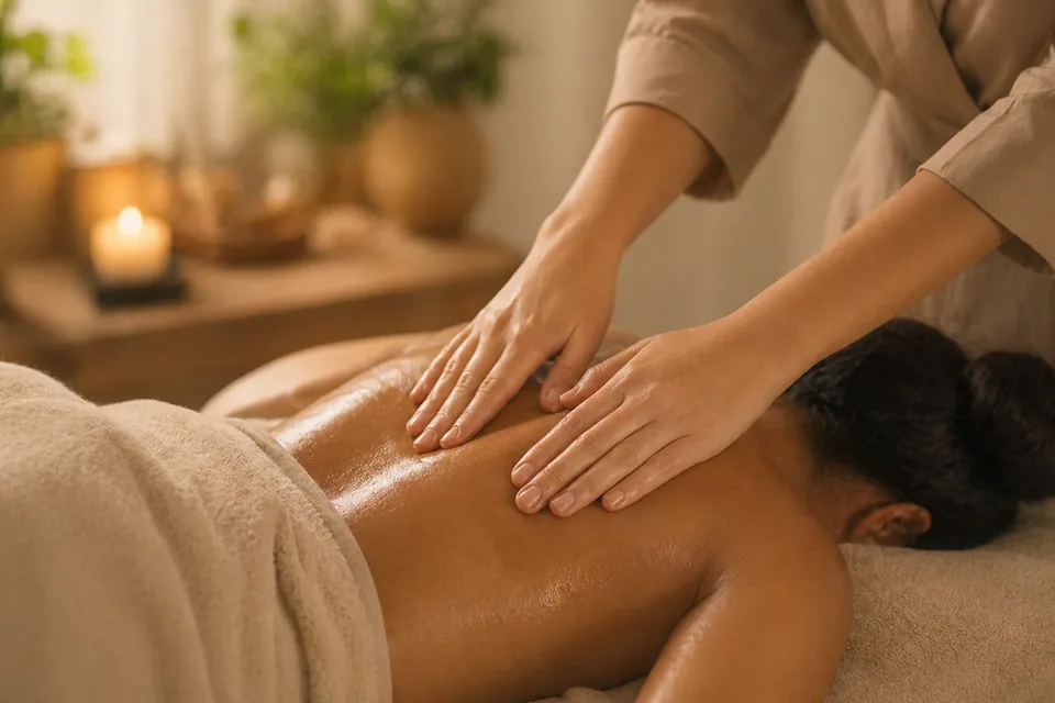 Professional massage therapy in progress at Boardman Ohio studio